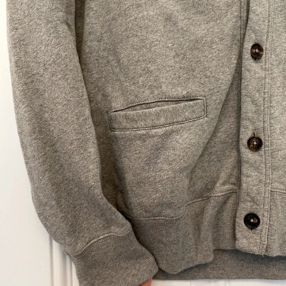 Polo Ralph Lauren Shawl Collar Cardigan Sweater Small Gray Cotton Blend Classic